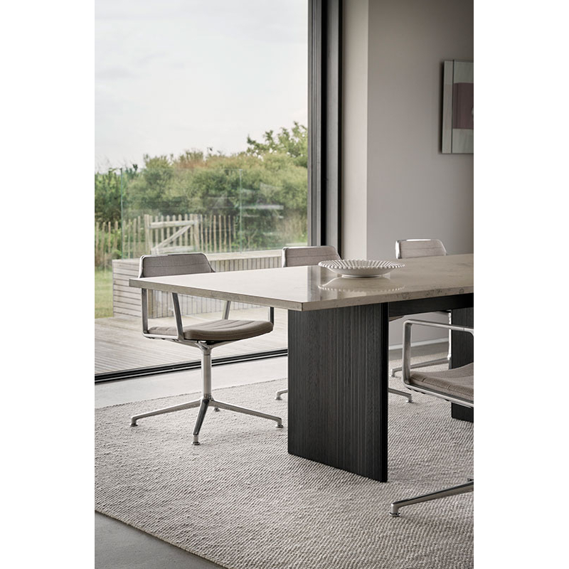 Table CABIN SQUARE Marbre Pietra gris / Chêne foncé VIPP