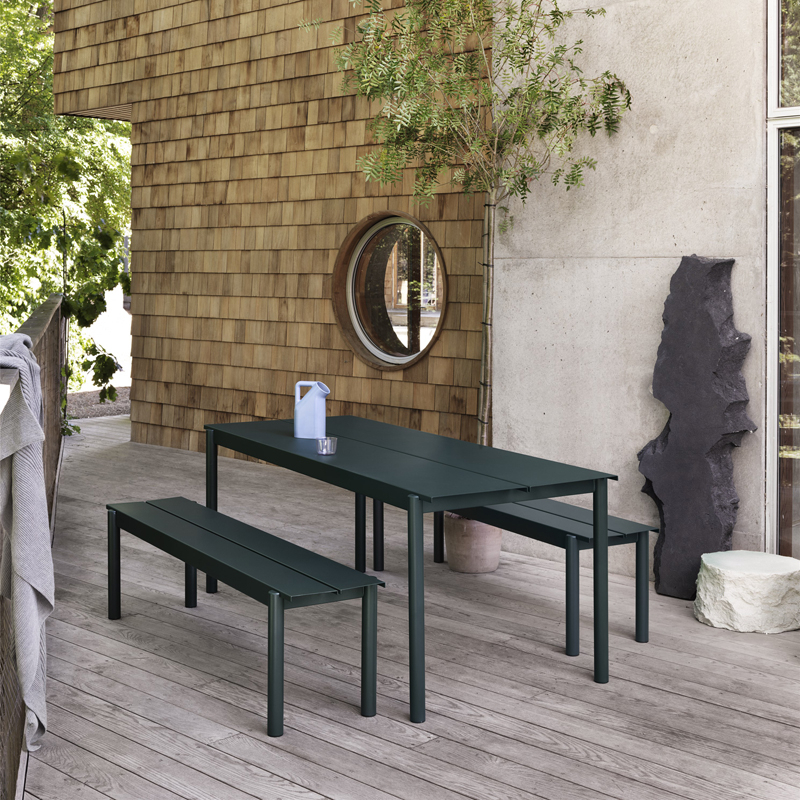 Banc LINEAR STEEL Noir MUUTO